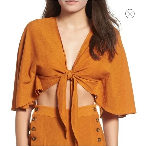 THE EAST ORDER Amelie Crop Top Pumpkin Spice XS - Picture 3 of 10